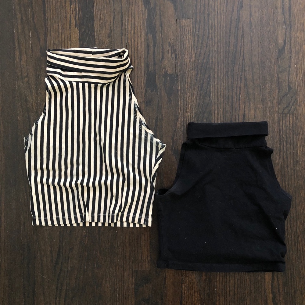 American Apparel Turtle Neck Crop Tops